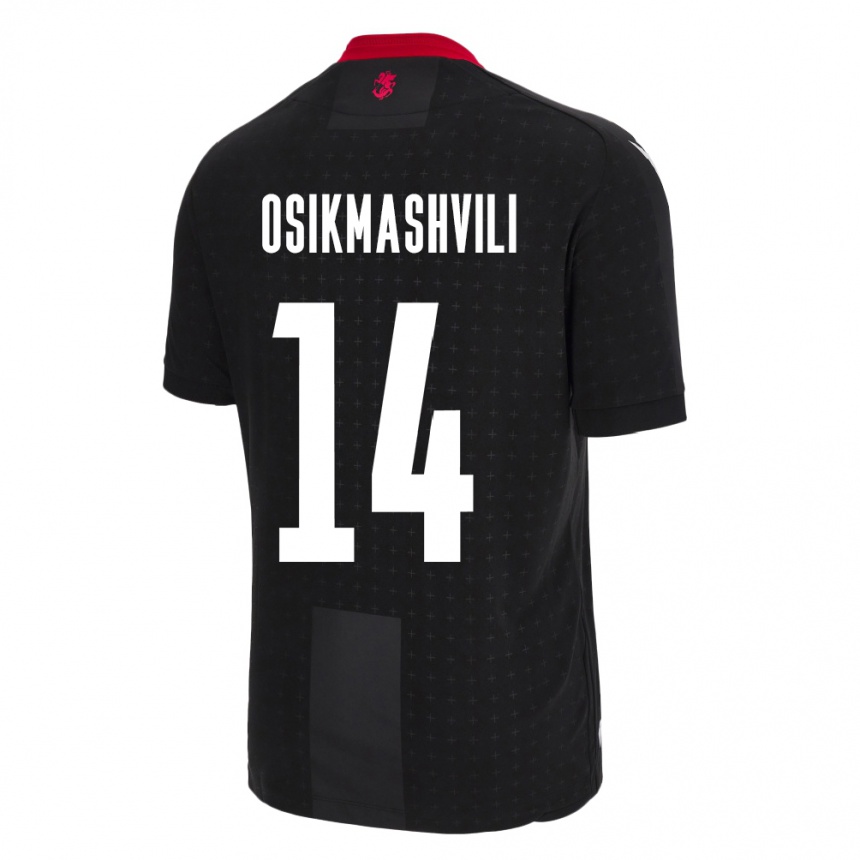גברים כדורגל גאורגיה Levan Osikmashvili #14 שָׁחוֹר הרחק ג'רזי 24-26