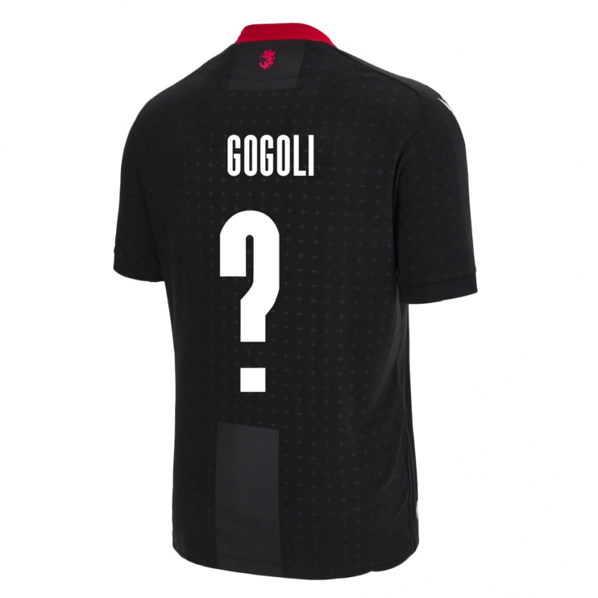 גברים כדורגל גאורגיה Dachi Gogoli #0 שָׁחוֹר הרחק ג'רזי 24-26