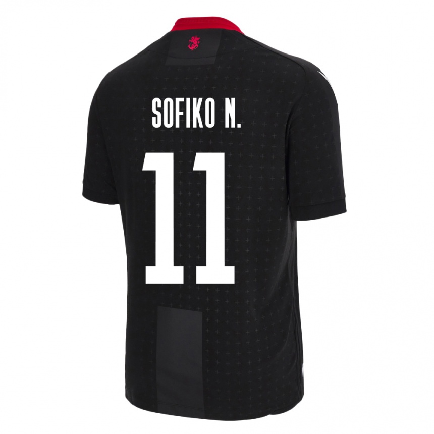 גברים כדורגל גאורגיה Sofiko Narsia #11 שָׁחוֹר הרחק ג'רזי 24-26