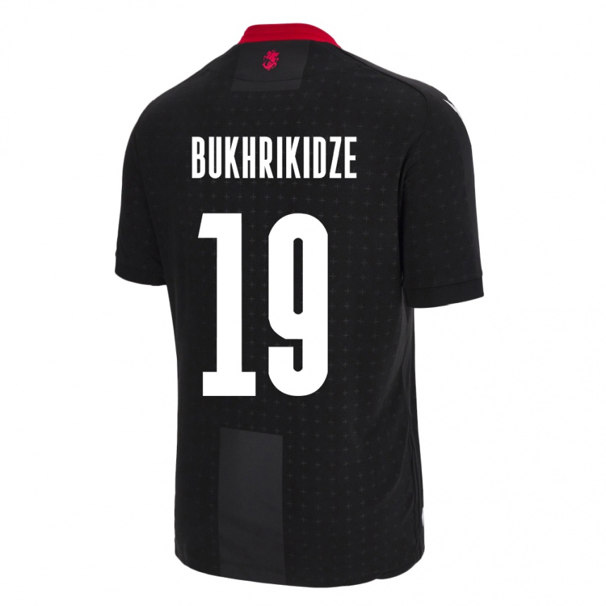 גברים כדורגל גאורגיה Nino Bukhrikidze #19 שָׁחוֹר הרחק ג'רזי 24-26