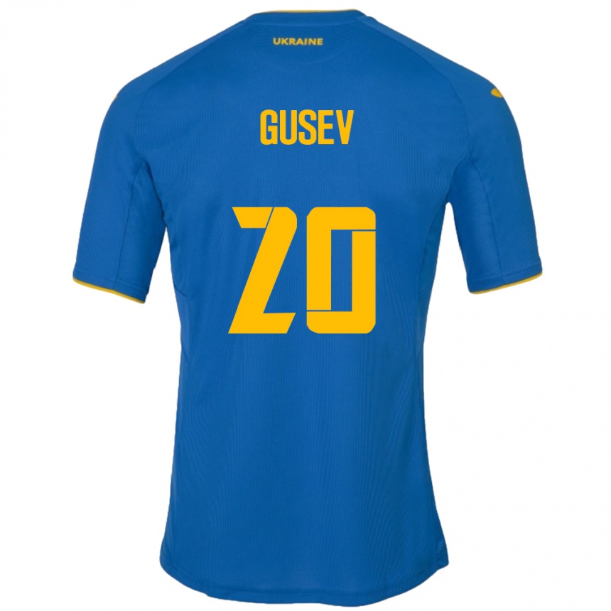 גברים כדורגל אוקראינה Oleksiy Gusev #20 כְּחוֹל הרחק ג'רזי 24-26