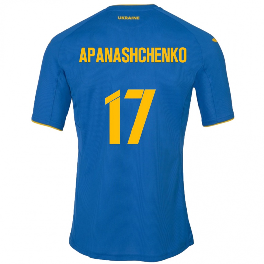 גברים כדורגל אוקראינה Daryna Apanashchenko #17 כְּחוֹל הרחק ג'רזי 24-26