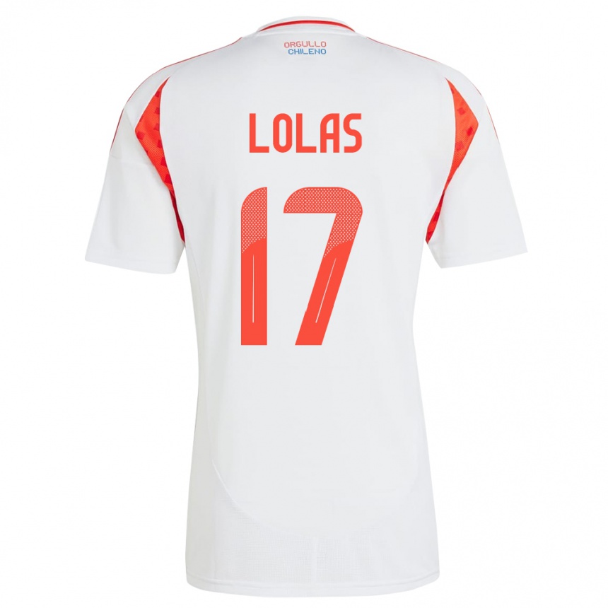 גברים כדורגל צ'ילה Manuel Lolas #17 לבן הרחק ג'רזי 24-26