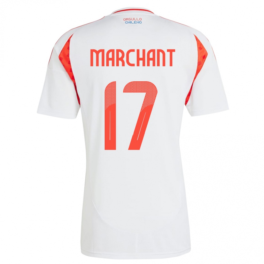 גברים כדורגל צ'ילה Francisco Marchant #17 לבן הרחק ג'רזי 24-26