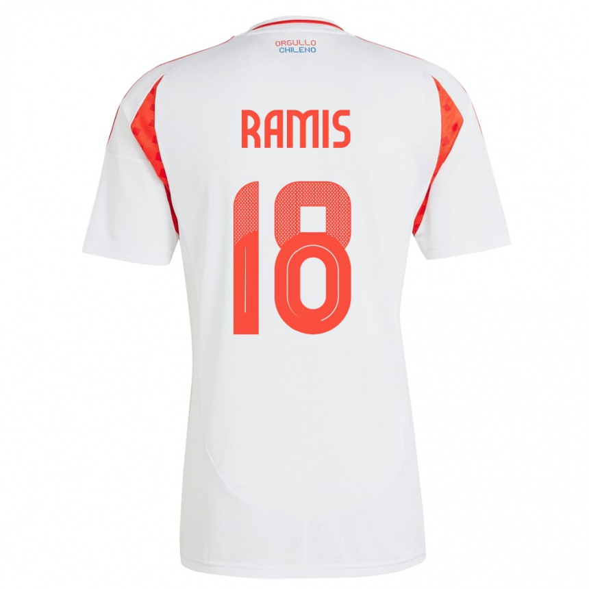 גברים כדורגל צ'ילה Oliver Ramis #18 לבן הרחק ג'רזי 24-26