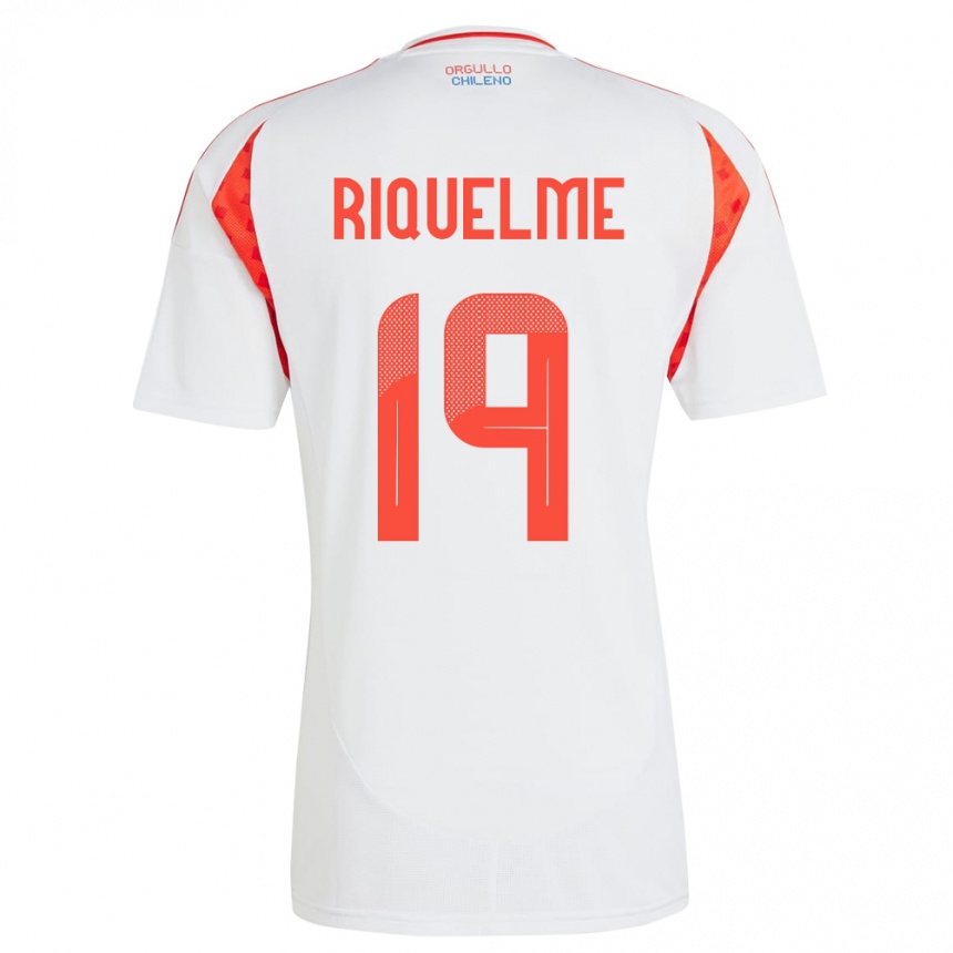 גברים כדורגל צ'ילה Benjamín Riquelme #19 לבן הרחק ג'רזי 24-26