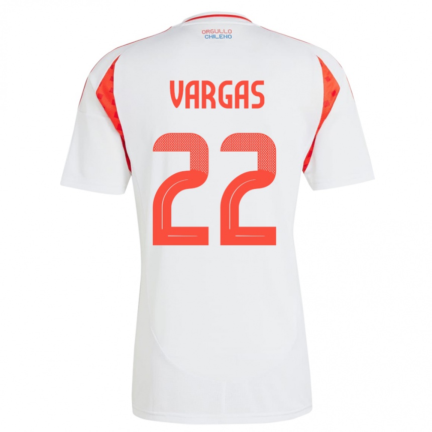 גברים כדורגל צ'ילה Diego Vargas #22 לבן הרחק ג'רזי 24-26