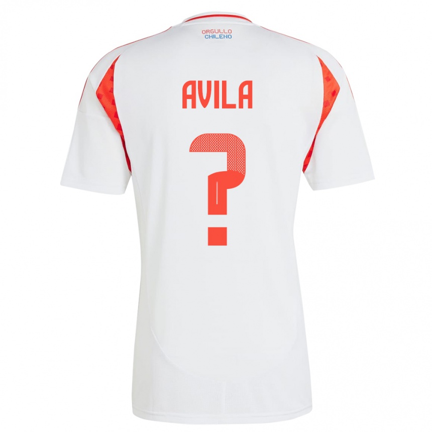גברים כדורגל צ'ילה Gustavo Ávila #0 לבן הרחק ג'רזי 24-26
