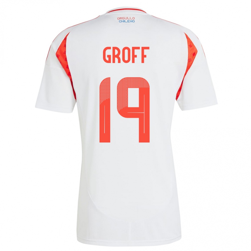 גברים כדורגל צ'ילה Llanka Groff #19 לבן הרחק ג'רזי 24-26