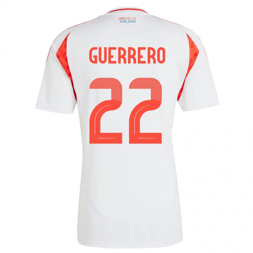 גברים כדורגל צ'ילה Kathalina Guerrero #22 לבן הרחק ג'רזי 24-26