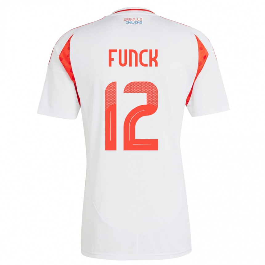 גברים כדורגל צ'ילה Martina Funck #12 לבן הרחק ג'רזי 24-26