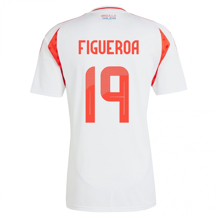 גברים כדורגל צ'ילה Catalina Figueroa #19 לבן הרחק ג'רזי 24-26