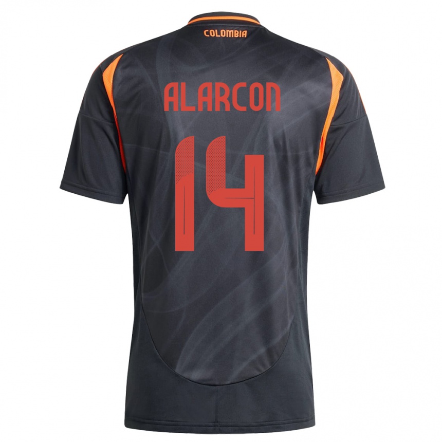 גברים כדורגל קולומביה Andrés Alarcón #14 שָׁחוֹר הרחק ג'רזי 24-26