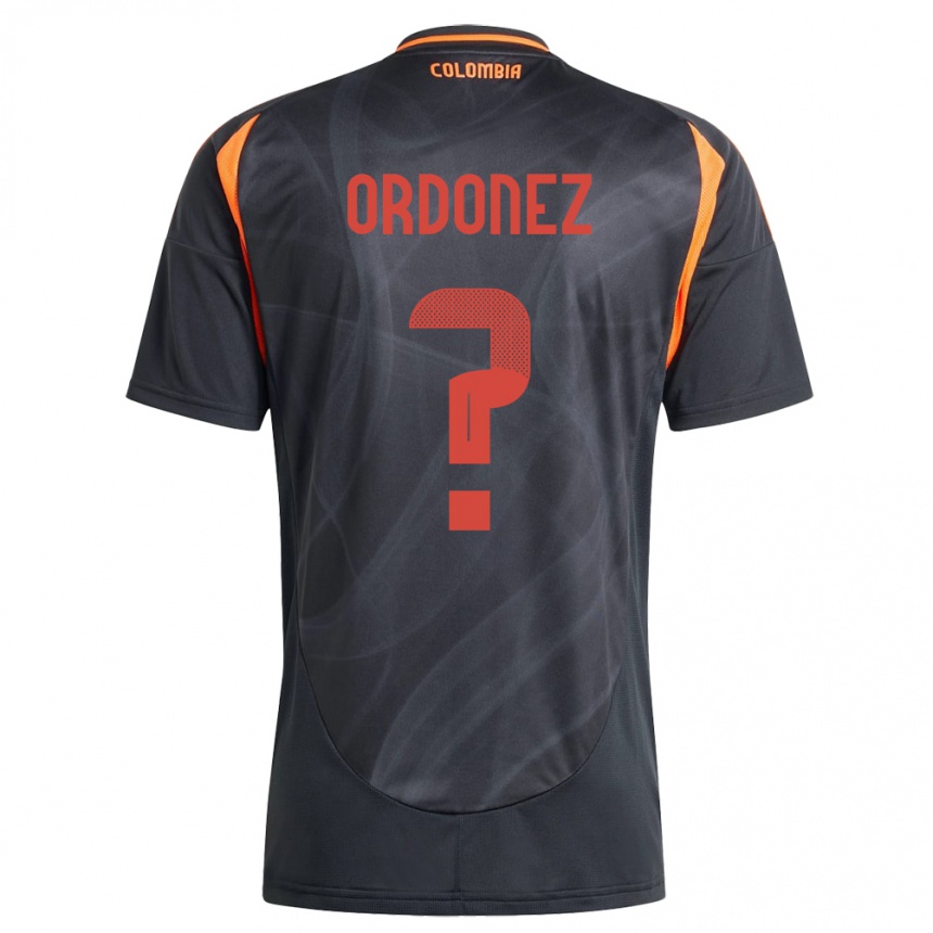 גברים כדורגל קולומביה Willian Ordóñez #0 שָׁחוֹר הרחק ג'רזי 24-26