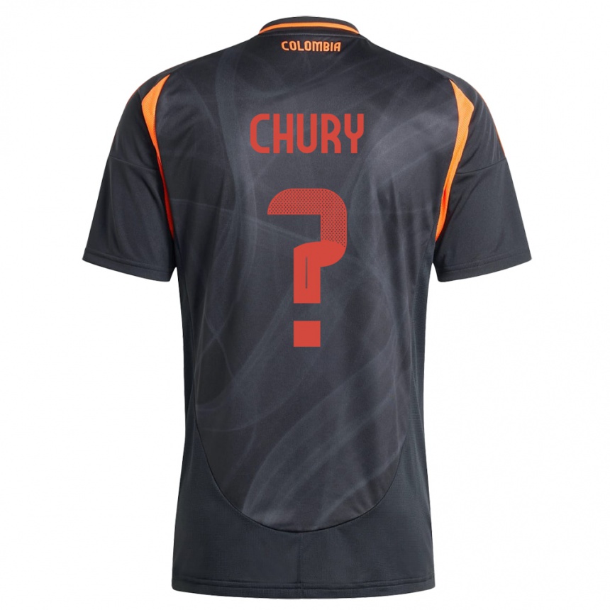 גברים כדורגל קולומביה Brandon Chury #0 שָׁחוֹר הרחק ג'רזי 24-26