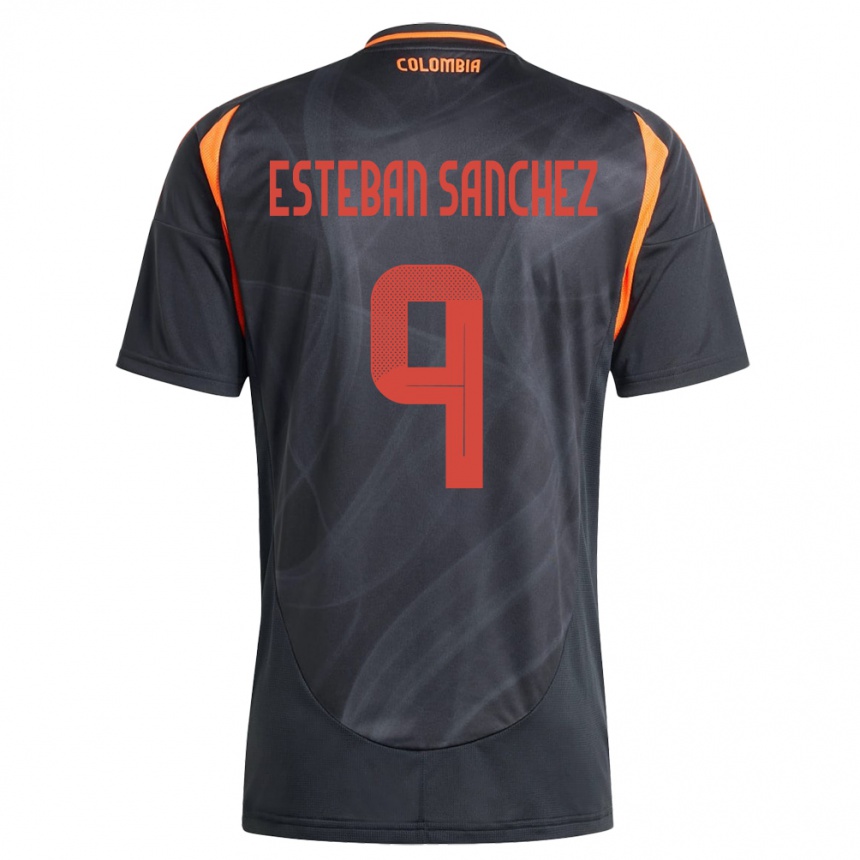 גברים כדורגל קולומביה Juan Esteban Sánchez #9 שָׁחוֹר הרחק ג'רזי 24-26