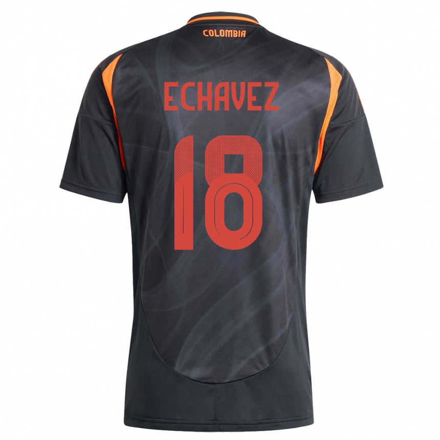 גברים כדורגל קולומביה Jhon Echavez #18 שָׁחוֹר הרחק ג'רזי 24-26