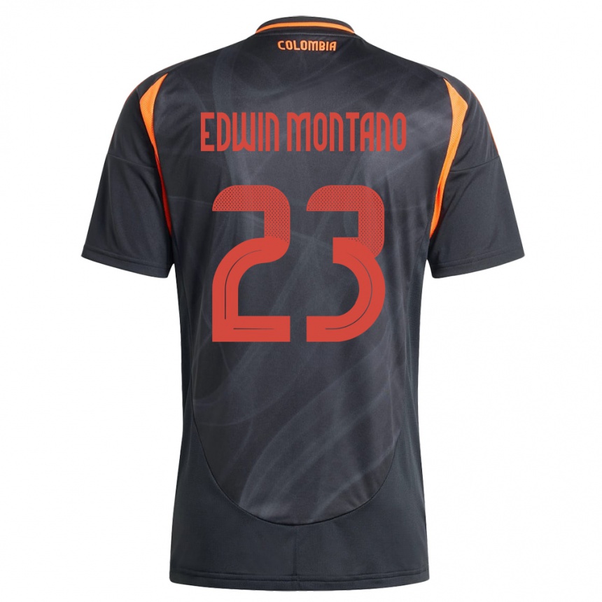 גברים כדורגל קולומביה John Edwin Montaño #23 שָׁחוֹר הרחק ג'רזי 24-26