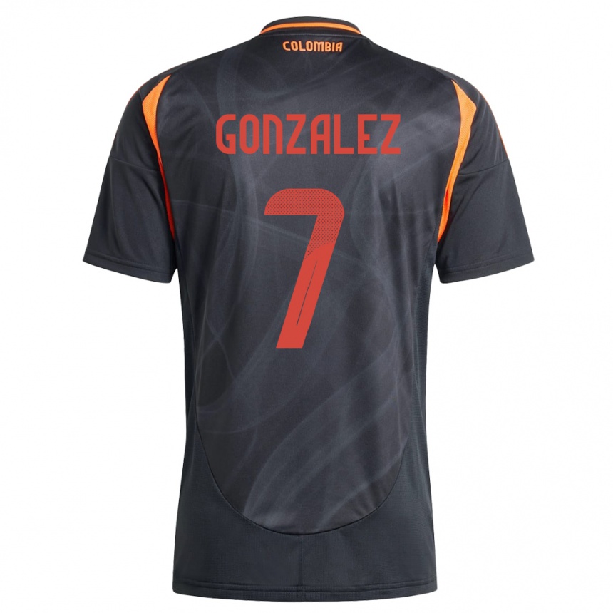 גברים כדורגל קולומביה Celis González #7 שָׁחוֹר הרחק ג'רזי 24-26