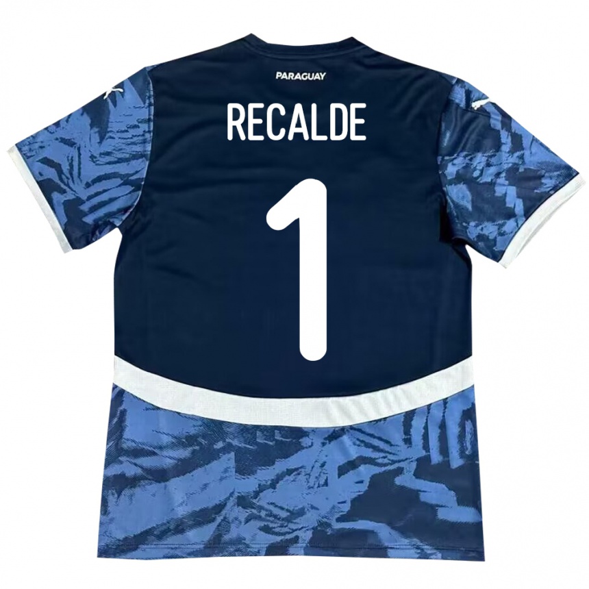 גברים כדורגל פרגוואי Cristina Recalde #1 כְּחוֹל הרחק ג'רזי 24-26