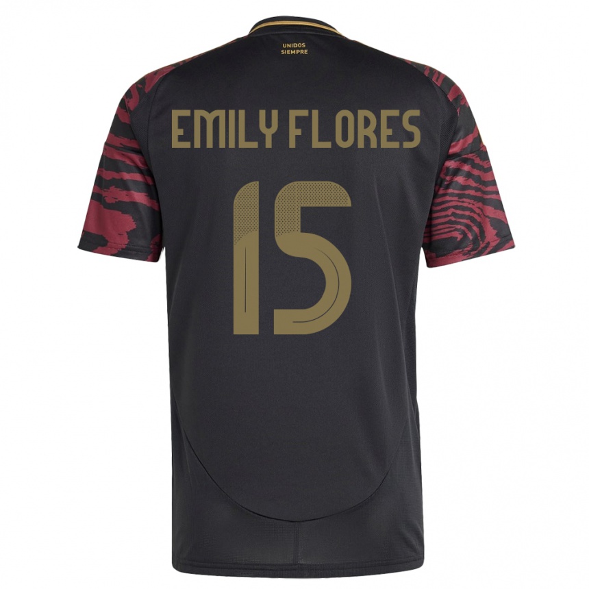 גברים כדורגל פרו Emily Flores #15 שָׁחוֹר הרחק ג'רזי 24-26