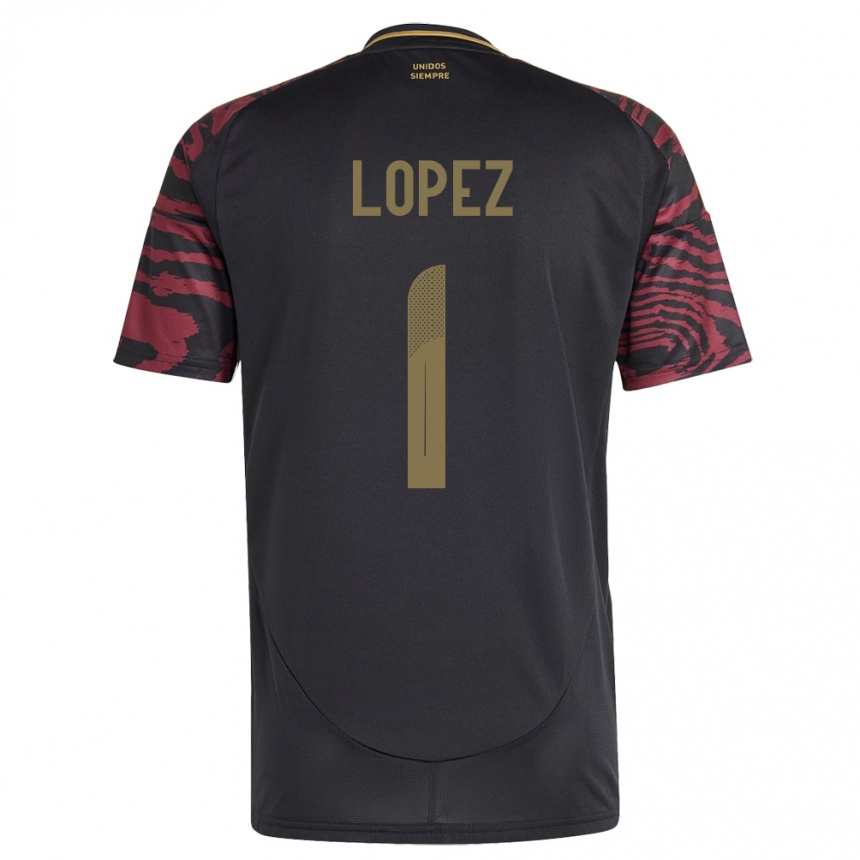 גברים כדורגל פרו Karla Lopez #1 שָׁחוֹר הרחק ג'רזי 24-26