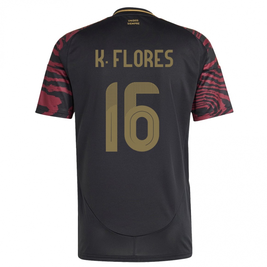 גברים כדורגל פרו Kimbherly Flores #16 שָׁחוֹר הרחק ג'רזי 24-26