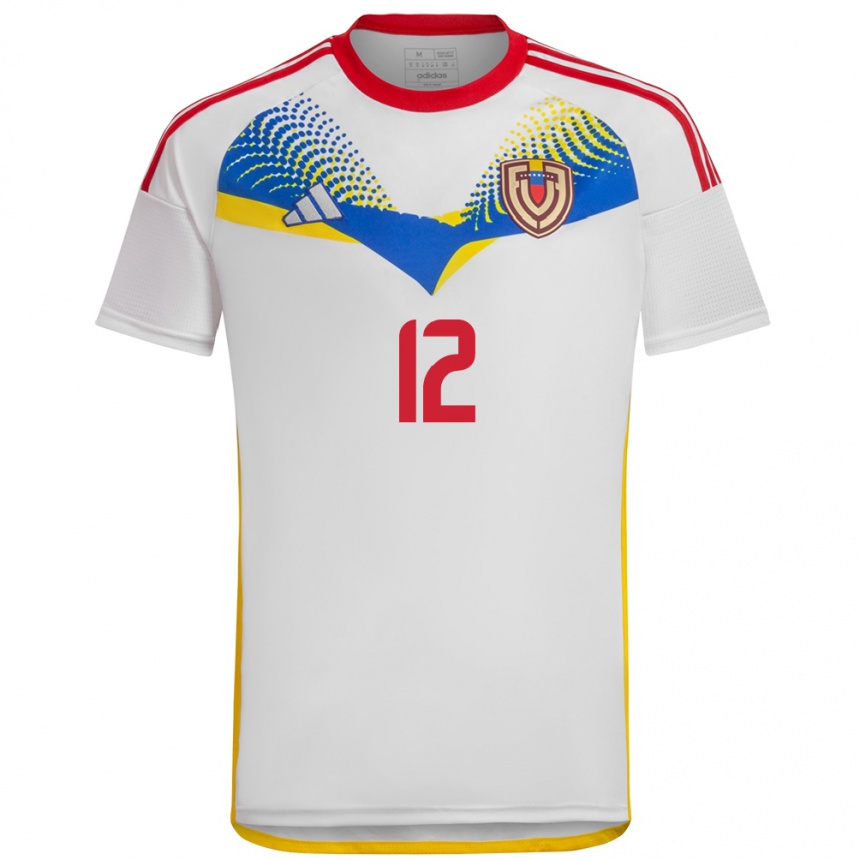 גברים כדורגל ונצואלה Frankarlos Benítez #12 לבן הרחק ג'רזי 24-26