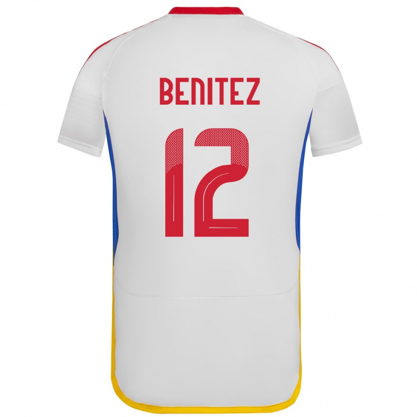 גברים כדורגל ונצואלה Frankarlos Benítez #12 לבן הרחק ג'רזי 24-26