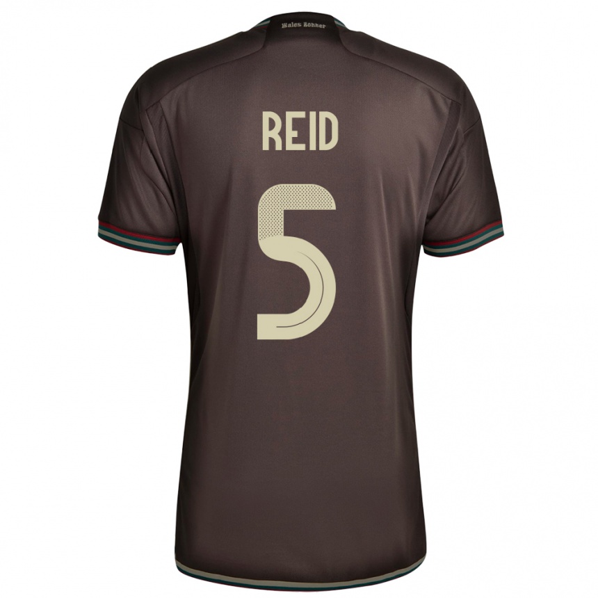 גברים כדורגל ג'מייקה Adrian Reid #5 חום לילה הרחק ג'רזי 24-26
