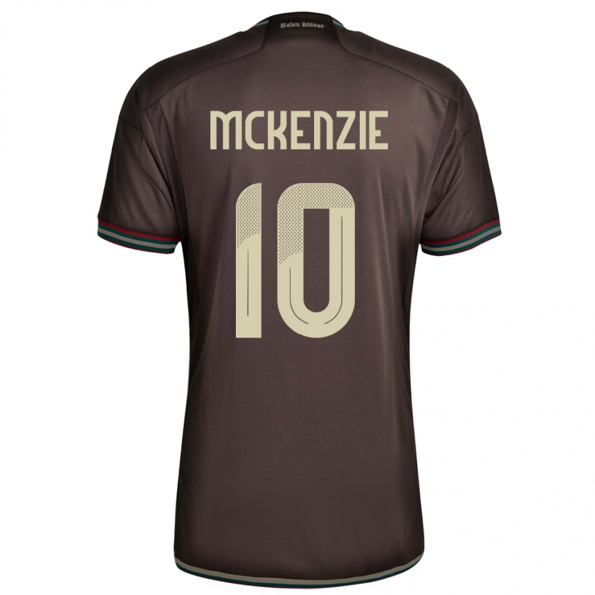 גברים כדורגל ג'מייקה Denzel Mckenzie #10 חום לילה הרחק ג'רזי 24-26