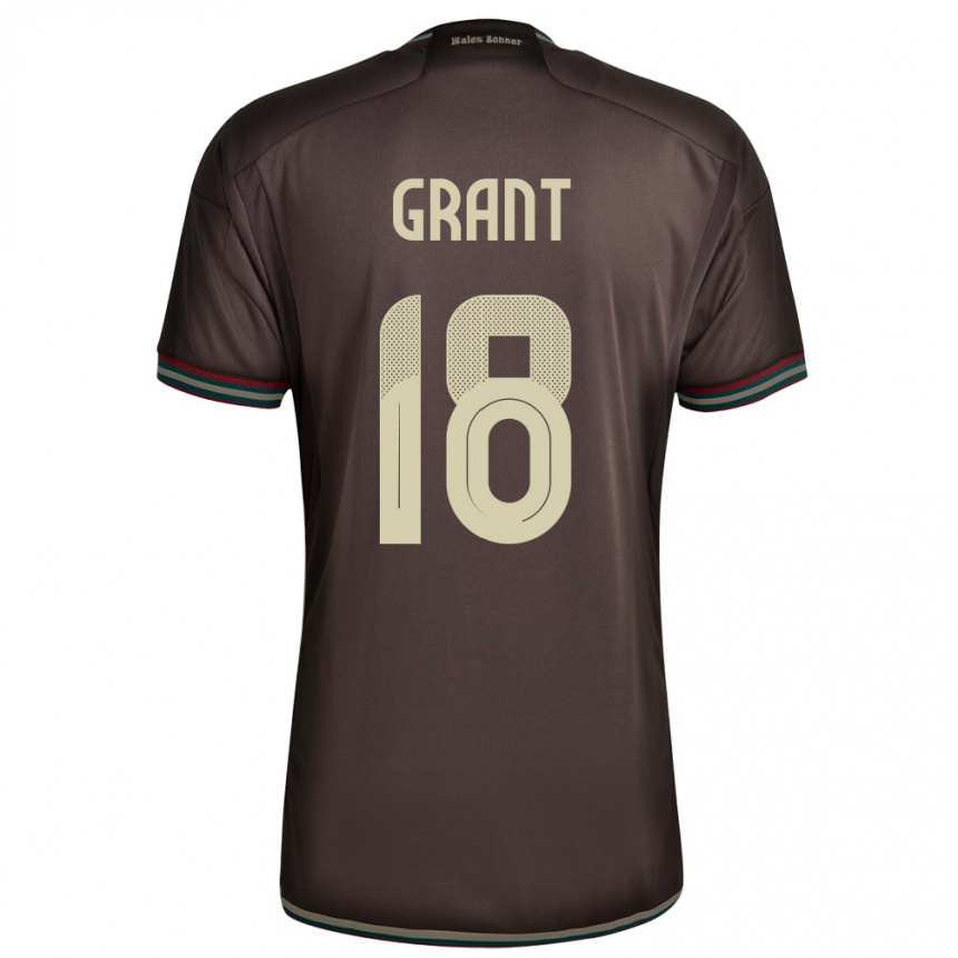 גברים כדורגל ג'מייקה George Grant #18 חום לילה הרחק ג'רזי 24-26