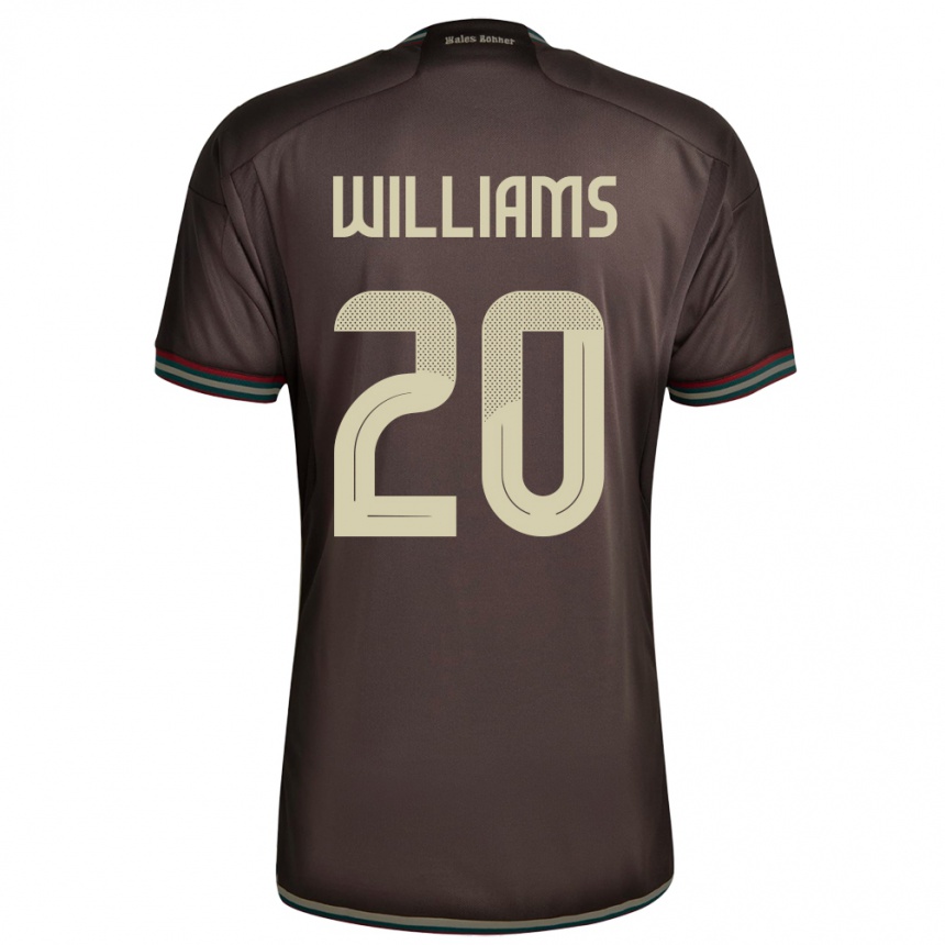 גברים כדורגל ג'מייקה Victoria Williams #20 חום לילה הרחק ג'רזי 24-26