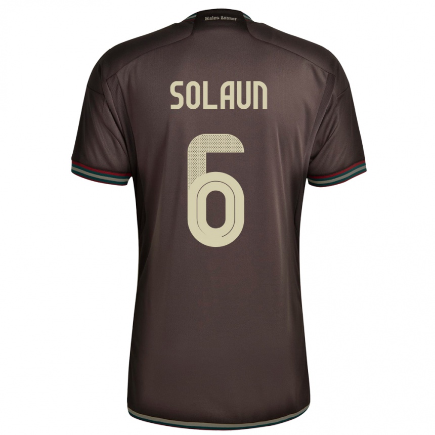 גברים כדורגל ג'מייקה Havana Solaun #6 חום לילה הרחק ג'רזי 24-26