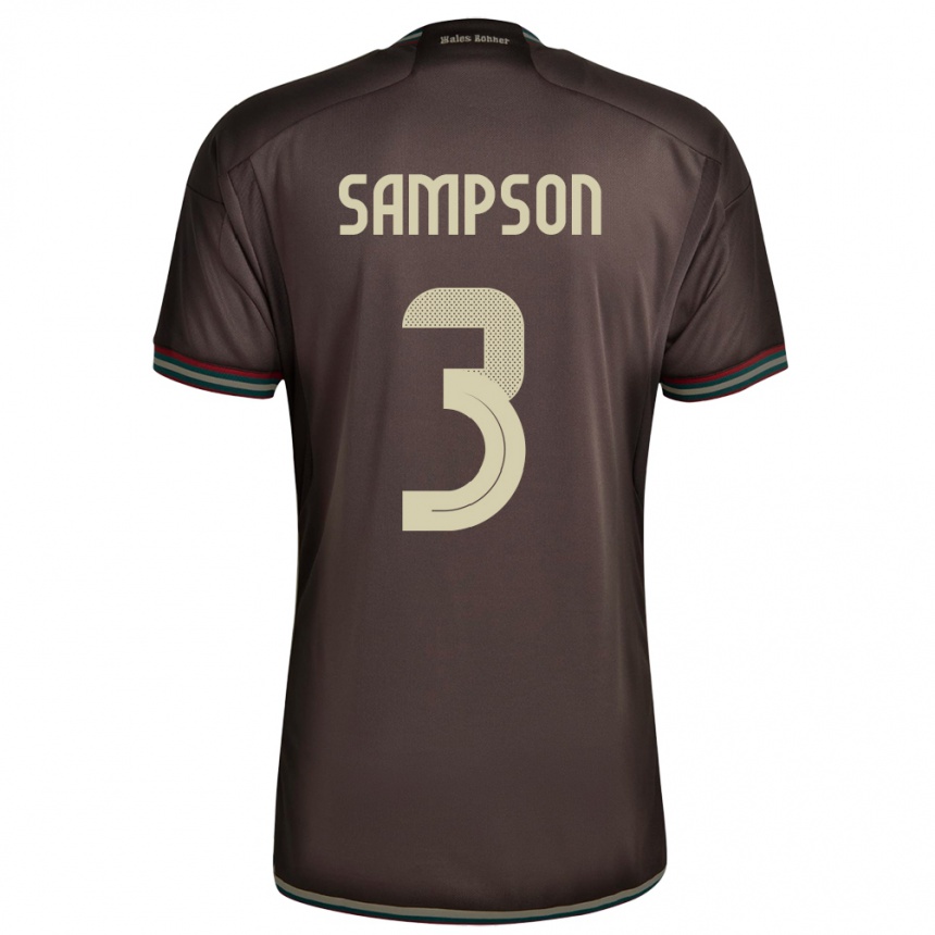 גברים כדורגל ג'מייקה Vyan Sampson #3 חום לילה הרחק ג'רזי 24-26