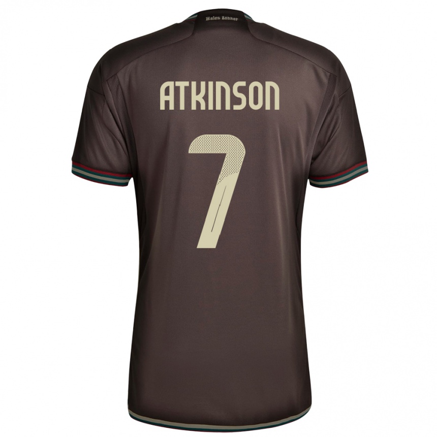 גברים כדורגל ג'מייקה Natoya Atkinson #7 חום לילה הרחק ג'רזי 24-26