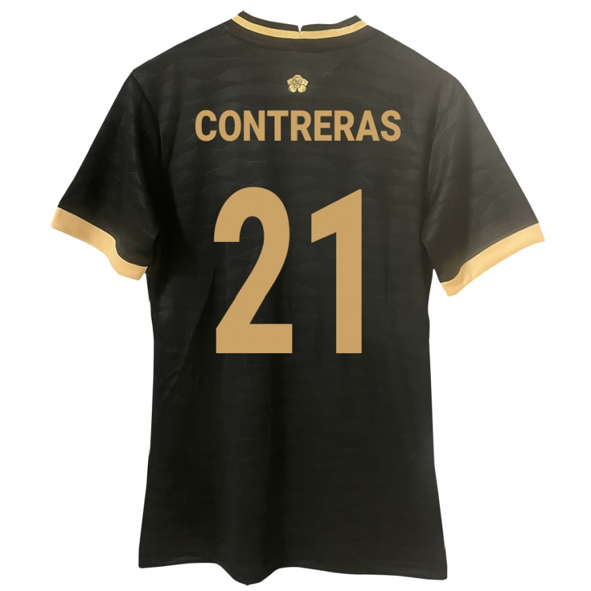 גברים כדורגל פנמה Davis Contreras #21 שָׁחוֹר הרחק ג'רזי 24-26