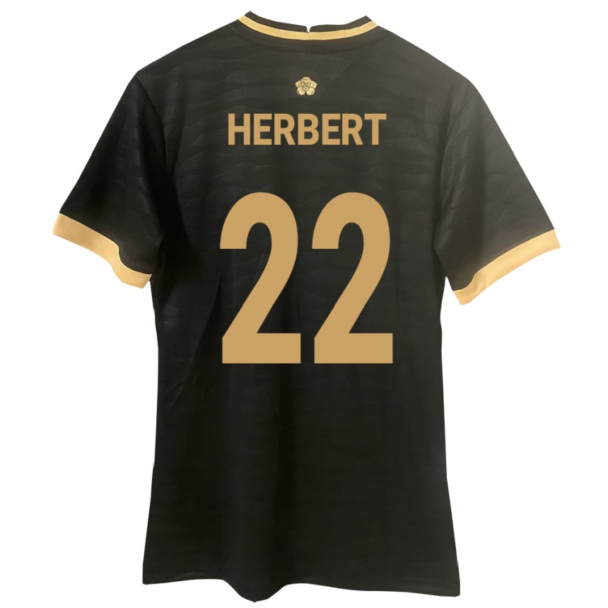 גברים כדורגל פנמה Antony Herbert #22 שָׁחוֹר הרחק ג'רזי 24-26