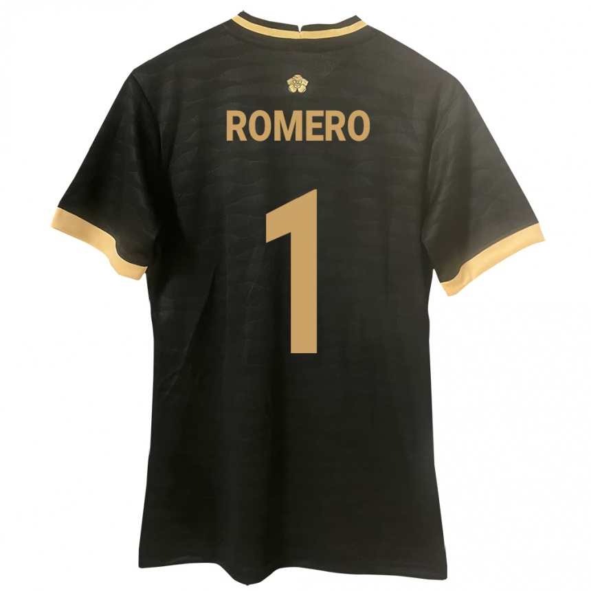 גברים כדורגל פנמה Manuel Romero #1 שָׁחוֹר הרחק ג'רזי 24-26