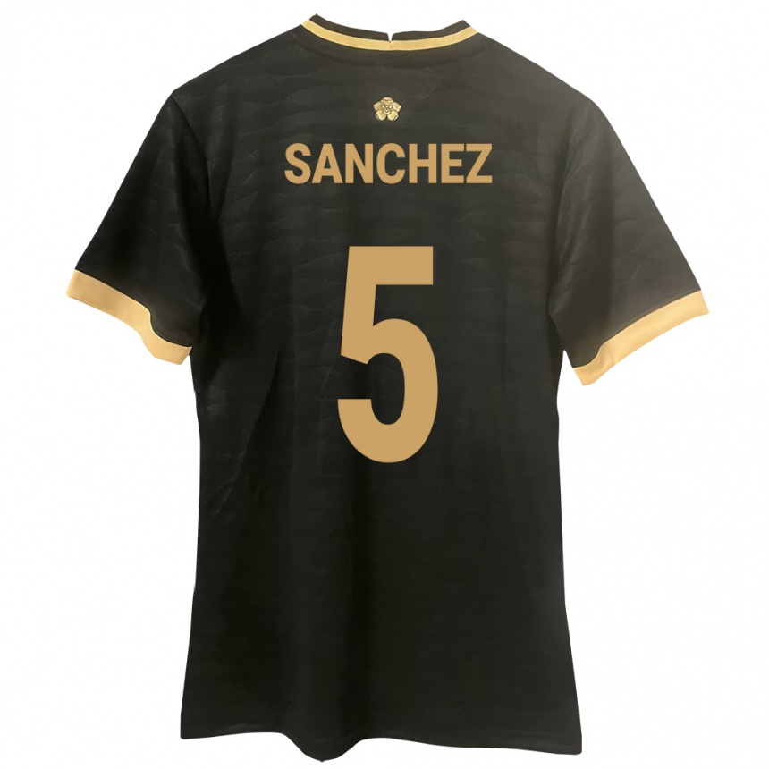 גברים כדורגל פנמה Leydis Sánchez #5 שָׁחוֹר הרחק ג'רזי 24-26