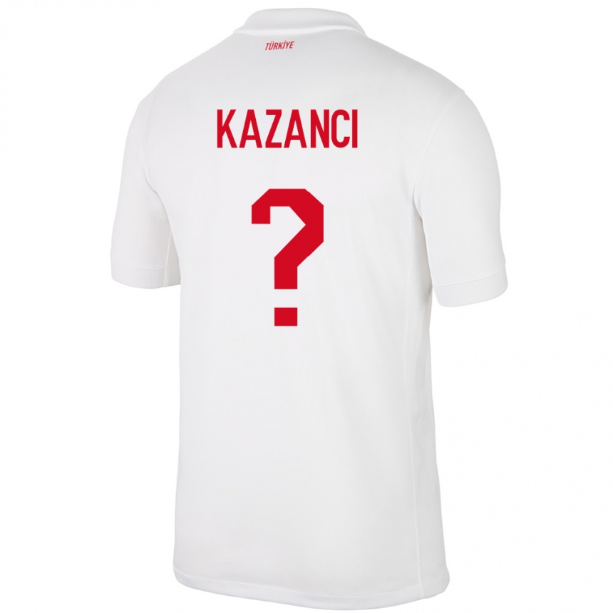 נשים כדורגל טורקיה Şant Kazancı #0 לבן ג'רזי ביתית 24-26
