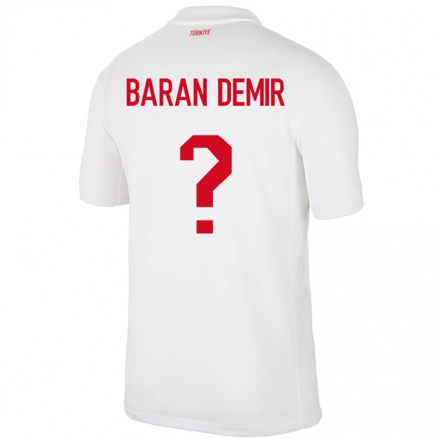 נשים כדורגל טורקיה Tuna Baran Demir #0 לבן ג'רזי ביתית 24-26