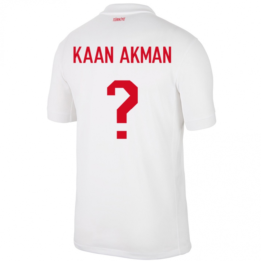 נשים כדורגל טורקיה Ege Kaan Akman #0 לבן ג'רזי ביתית 24-26