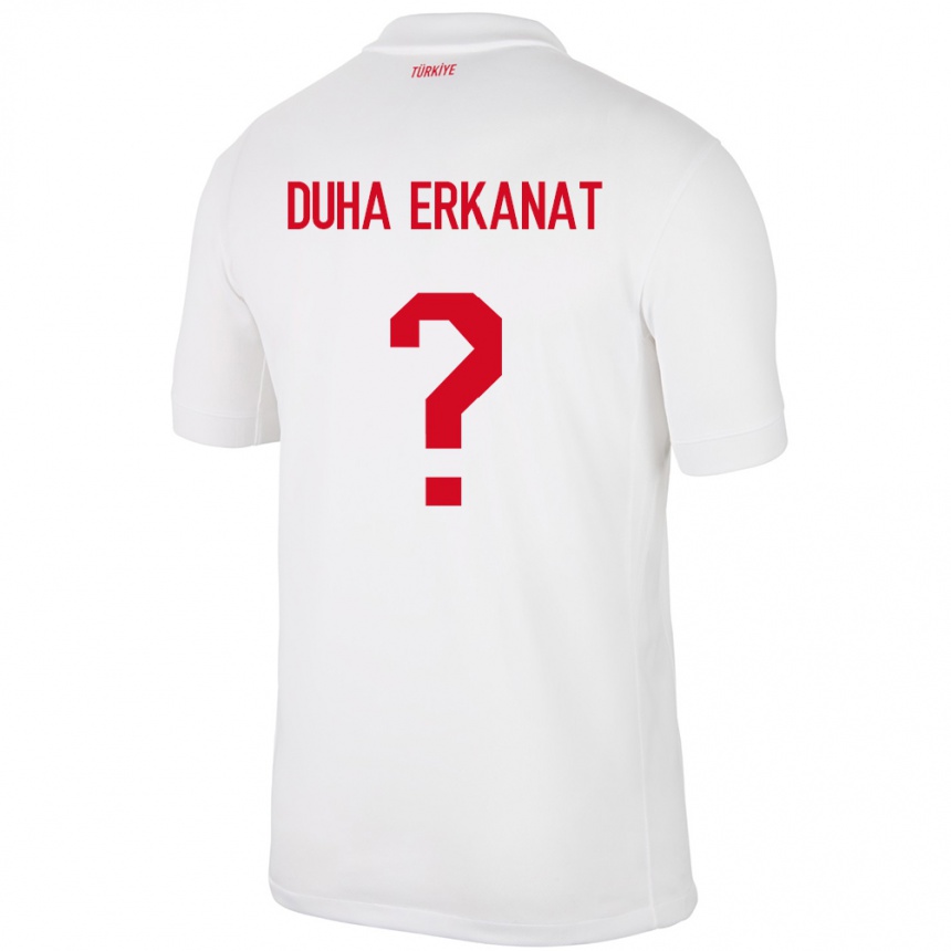 נשים כדורגל טורקיה Ahmet Duha Erkanat #0 לבן ג'רזי ביתית 24-26