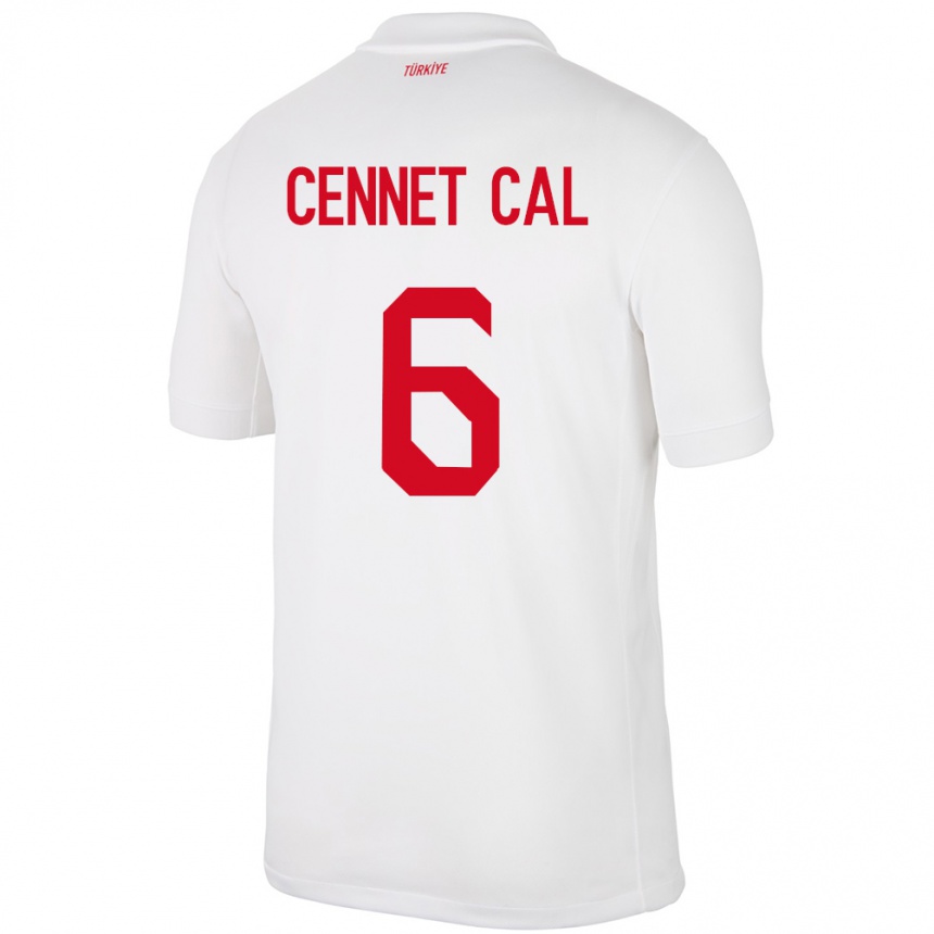 נשים כדורגל טורקיה Meryem Cennet Çal #6 לבן ג'רזי ביתית 24-26