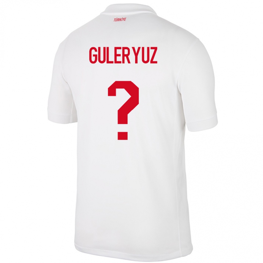נשים כדורגל טורקיה Göknur Güleryüz #0 לבן ג'רזי ביתית 24-26