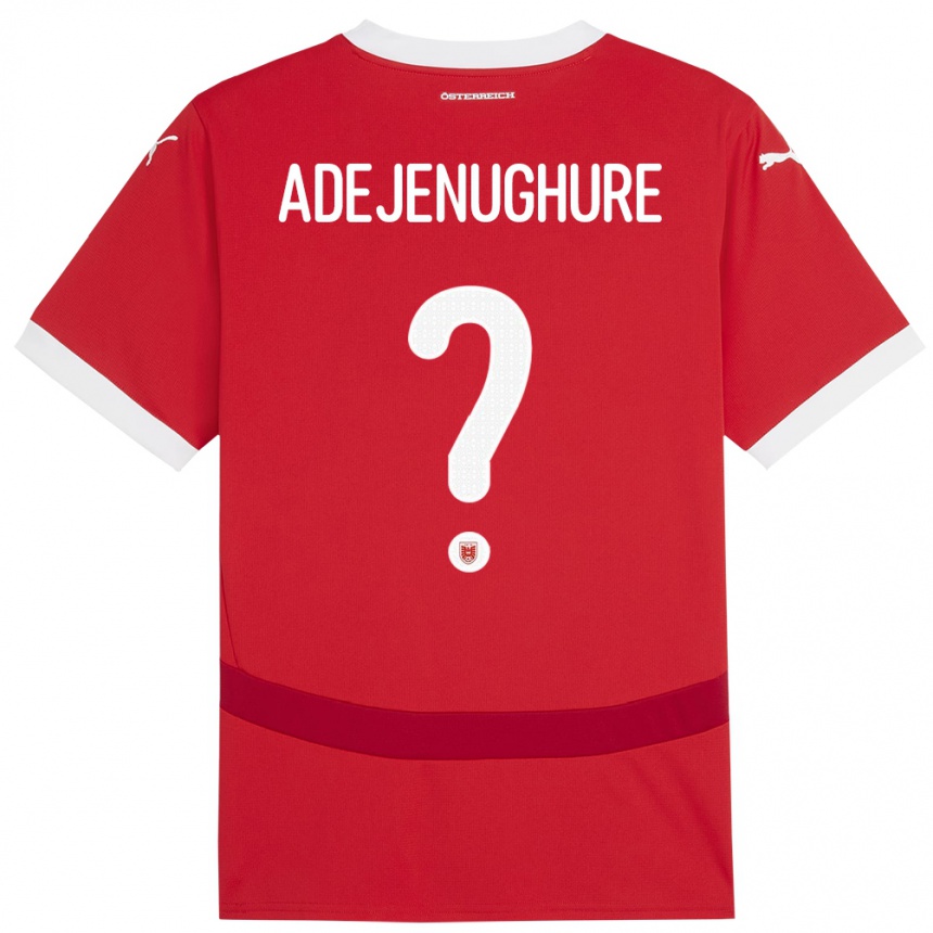 נשים כדורגל אוסטריה Oghenetejiri Adejenughure #0 אָדוֹם ג'רזי ביתית 24-26