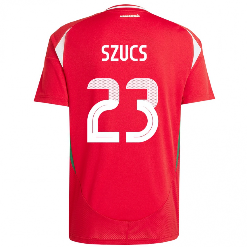 נשים כדורגל הונגריה Tamás Szűcs #23 אָדוֹם ג'רזי ביתית 24-26