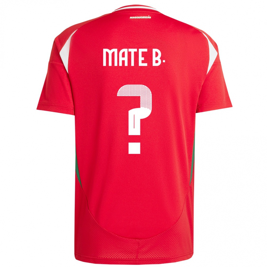 נשים כדורגל הונגריה Máté Balogh #0 אָדוֹם ג'רזי ביתית 24-26