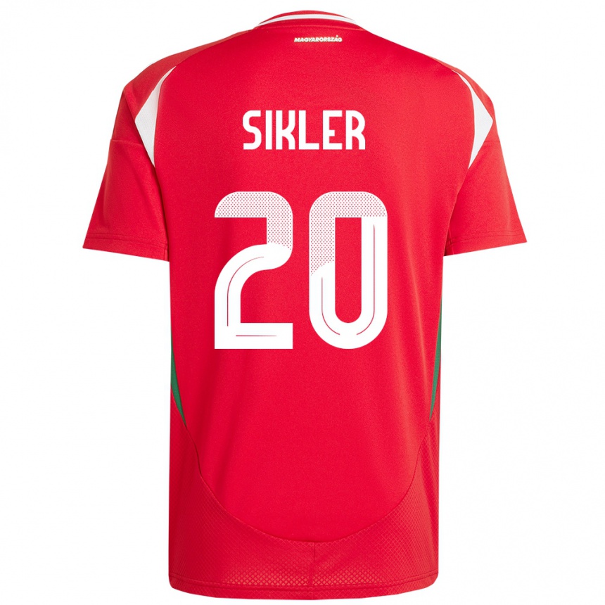 נשים כדורגל הונגריה Kinga Sikler #20 אָדוֹם ג'רזי ביתית 24-26